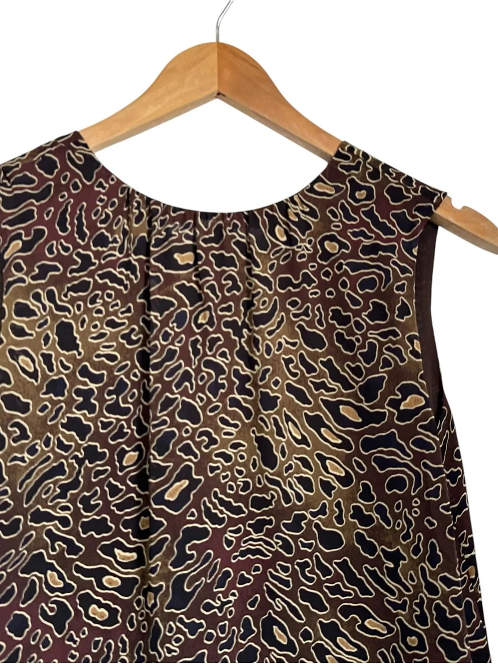 Tory Burch Womens Tanya Silk Animal Print Top Sz 2 Leopard Sleeveless Blouse